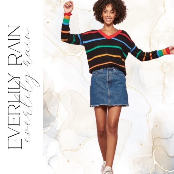 Colorful Striped Ribbed Knit Sweater - Picture 3 of 12